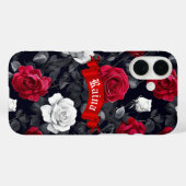 Red Black and White Goth Rose iPhone / coque ipad (Verso (horizontal))