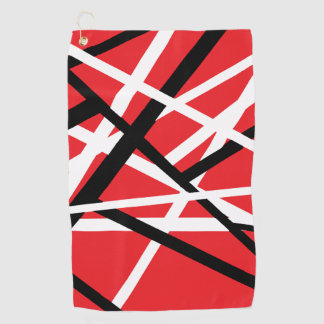 red, black, and white graphic golfhanddoek