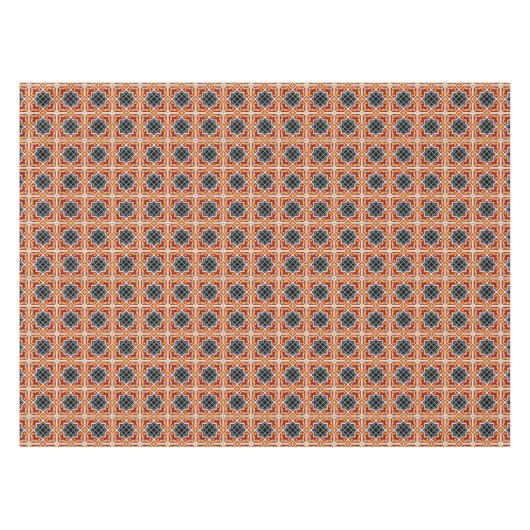  Red Black Barcelona Tile Geometric Graphic Tafelkleed (Voorkant (Horizontaal))