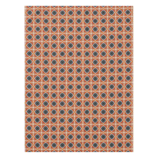  Red Black Barcelona Tile Geometric Graphic Tafelkleed (Voorkant)