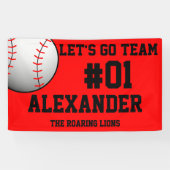 Red Black Baseball Team Spandoek (Horizontaal)