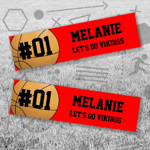 Red Black Basketball Team Bumpersticker