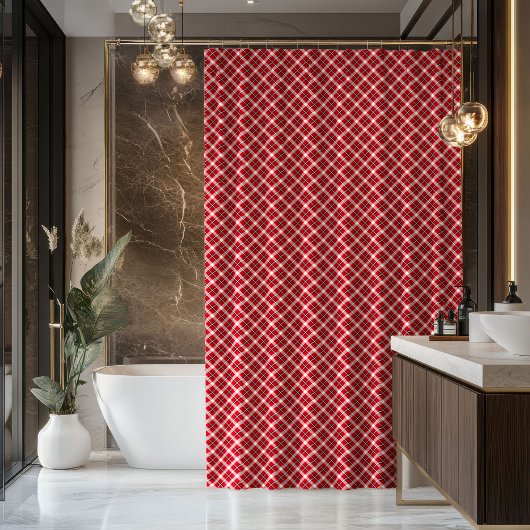 Red Black Bath Curtain Stylish Gift for Home Douchegordijn