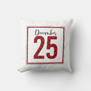 Red Black Buffalo Check Christmas Sierkussen