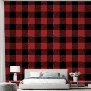 Red Black Buffalo Check Pset Behang