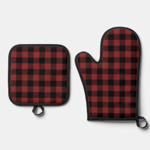 Red Black Buffalo Check Pset Ovenwant & Pannenlap Set