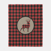 Red Black Buffalo Deer Silhouette Fleece Deken (Voorkant)