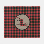 Red Black Buffalo Deer Silhouette Fleece Deken (Voorkant (Horizontaal))