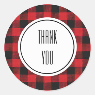 Red Black Buffalo met kerstfeestdag Ronde Sticker