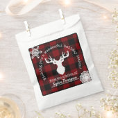 Red Black Buffalo Plaid Kerstfeest Bedankzakje (Geknipt)