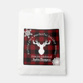 Red Black Buffalo Plaid Kerstfeest Bedankzakje (Voorkant)