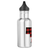 Red Black Buffalo Plaid Nebraska Monogram Waterfles (Links)
