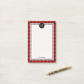 Red Black Buffalo Pset Check 1IR Post-it® Notes (Op bureau)