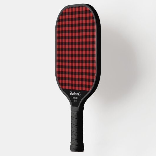 Red Black Buffalo Pset Check Patroon Aangepaste te Pickleball Paddle (Links)
