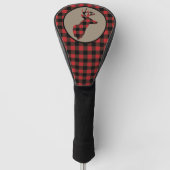 Red Black Buffalo Pset Deer Head Golfheadcover (Voorkant)