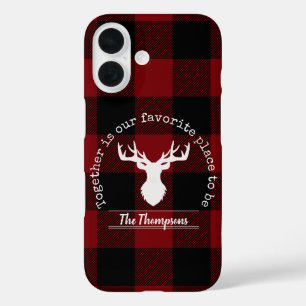 Red Black Buffalo Pset Farmhouse iPhone 16 Hoesje