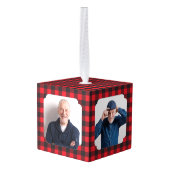 Red Black Buffalo Pset Memorial Kubus Ornament (Achter hoekig)