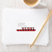 Red Black Buffalo Pset Merry kerst Etiket (Insitu)