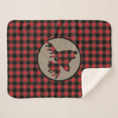 Red Black Buffalo Pset Moose Head Sherpa Deken (Voorkant (horizontaal))