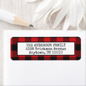 Red Black Buffalo Pset Rustic Mountain met kerst Etiket (Insitu)