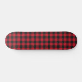 Red Black Buffalo Square Pset Pattern 1 Skateboard (Horizontaal)