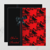 Red Black Butterfly Party Kaart (Voorkant / Achterkant)