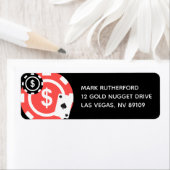 Red Black Casino Threated 40th Birthday Address Etiket (Insitu)