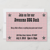 Red Black Check Pset BBQ-uitnodiging Kaart (Voorkant)