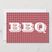 Red Black Check Pset BBQ-uitnodiging Kaart (Achterkant)