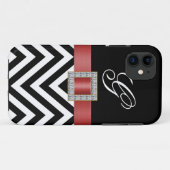 RED BLACK CHEVRON MONOGRAM iPhone 5 Hoesje (Achterkant (horizontaal))