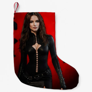 Red Black christmas stocking Kleine Kerstsok