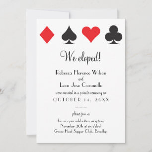 Red Black Classic Las Vegas Elopement Aankondiging