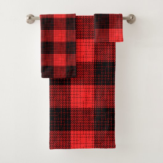  Red Black Crosshatch Buffalo Check (En situation)