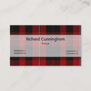 Red & Black Cunningham reeks Tartan Aangepast Visitekaartje