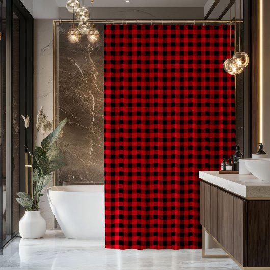 Red Black Curtain Housewarming Gift with Style Douchegordijn