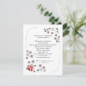 Red Black Daisies Vrijgezellenfeest Uitnodigen Kaart (Staand voorkant)