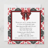 Red Black Damask Baby Shower Invitations (Dos)