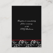 Red Black Damask Wedding Invitations Informatiekaartje (Achterkant)