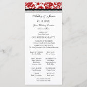Red Black Damask Wedding Program Programma (Achterkant)