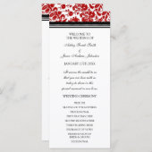 Red Black Damask Wedding Program Programma (Voorkant / Achterkant)