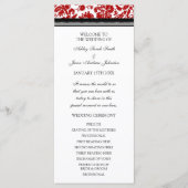 Red Black Damask Wedding Program Programma (Voorkant)