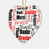 Red Black Dank u Word Cloud Keramisch Ornament (Links)