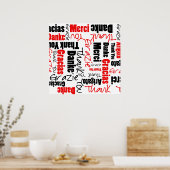 Red Black Dank u Word Cloud Poster (Keuken)