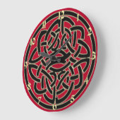 Red Black en Gold Metallic Celtic Knot Clock Grote Klok (Hoek)