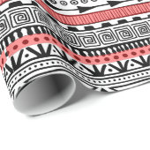 Red Black en white Southwestern Pattern Cadeaupapier (Rol Hoek)