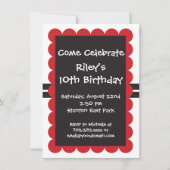 Red Black Fête d'anniversaire Invitations Modèles  (Devant)