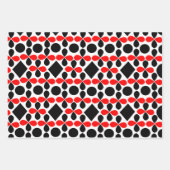 Red Black Geometric Modern Festive Inpakpapier Vel (Voorkant)