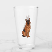 Red & Black German Shepherd GSD Glas (Achterkant)