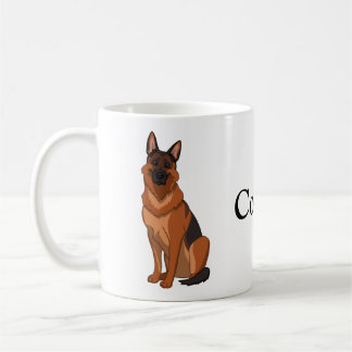 Red & Black German Shepherd GSD Koffiemok