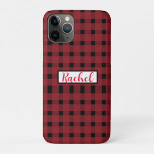 Red Black Gingham Persoonlijk iPhone 11 Pro Hoesje